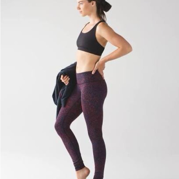 LULULEMON Wunder Under Pant III in Splatter Prep Red Sapphire Blue - Picture 1 of 4